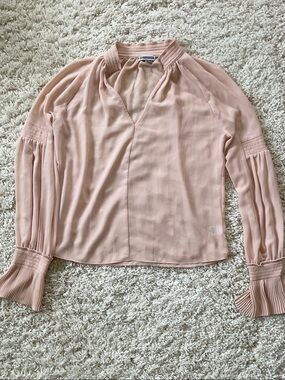 Chelsea28 Blush Pink Long-Sleeve V-Neck Blouse